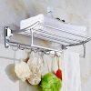 Candora 24in Wall Mounted Shelf Towel Rack Stainless Steel