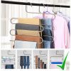 6 Pack Pants Hangers, S-Type Closet Organizer & Stainless Steel