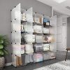 KOUSI Portable Storage Cube Cube Organizer Cube Storage Shelves Cube Shelf Room Organizer Clothes Storage Cubby Shelving Bookshelf Toy Organizer Cabinet, Transparent White, 25 Cubes Storage 221