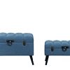 2-Piece Classic Tufted Linen Fabric Storage Chests