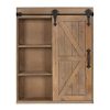 Kate and Laurel's Vintage Farmhouse Wall Storage Cabinet and Vanity Mirror