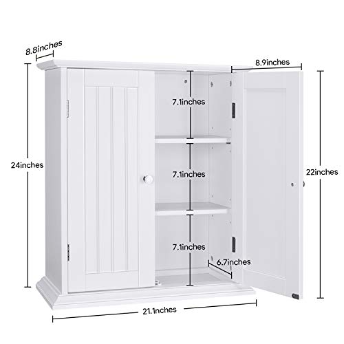 ChooChoo Bathroom Medicine Cabinet 2-Door Wall Cabinet Wood