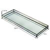Elegant 16-inch Glass Mirrored Jewelry Display with Iridescent Rainbow Colors