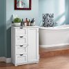 Giantex Bathroom Floor Cabinet Wooden with 1 Door & 4 Drawer