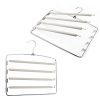 Multi-Layer Slack Pants Hangers - Space-Saving Chrome Steel Closet Organizer for Trousers, Jeans, and Scarves (2 Pack)