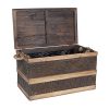 Household Essentials Decorative Metal Banded Wooden Storage Trunk