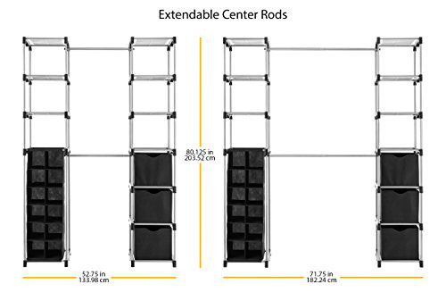 Whitmor Deluxe Double Rod Adjustable Closet