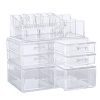 Ikee Design Deluxe Stackable 3-Piece Premium Makeup Storage