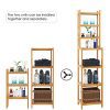 Homfa Bamboo Bathroom Shelf 7-Tier Tower Free Standing Storage Organizer Rack