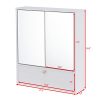 Tangkula Bathroom Cabinet Double Mirror Doors Wall-Mounted Storage