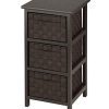 Honey-Can-Do 3-Drawer Natural Wood Frame Storage Organizer Chest