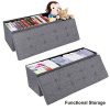 SONGMICS 43 Inches Fabric Storage Ottoman Bench with Lift Top