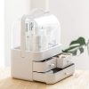 Vanity with the Modern Makeup Organizer - Stylish, Dustproof, and Multi-Functional - Your Perfect Makeup Storage Solution