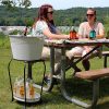 Sunnydaze Large Ice Bucket Beverage Holder with Stand and Tray for Partie