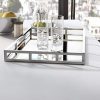 Le'raze Mirrored Vanity Tray, Decorative Tray with Chrome Rails for Display