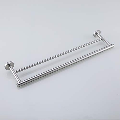 Hoooh 4-Piece Bathroom Accessories Set Brushed Stainless Steel Wall Mount
