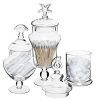 MyGift Set of 3 Seashell Handle Clear Glass Apothecary Jars/Food Storage
