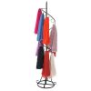 MyGift Freestanding Black Metal Spiral Design 25 Ring Scarf Hanger Organizer