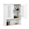 Wall Cabinet - Optimize Your Space with Hanging Bathroom Storage, Elegant White Wooden Organizer for Smart Storage
