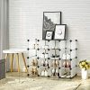 SONGMICS Shoe Rack,16-Cube Modular Storage,Space Saving Plastic Shoe
