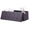 AuAg XL Faux Leather Folding Storage Ottoman Bench Storage