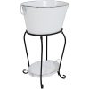 Sunnydaze Large Ice Bucket Beverage Holder with Stand and Tray for Partie