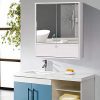 Tangkula Bathroom Cabinet Double Mirror Doors Wall-Mounted Storage