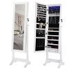 SONGMICS 6 LEDs Jewelry Cabinet Lockable Standing Mirrored Jewelry