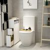 Tangkula Bathroom Storage Cabinet, Wooden Rolling Bathroom Floor Cabinet