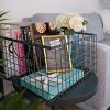 Wire Storage Shelf Basket (Set of 2, Industrial Grey) - Stylish Organization for Every Room