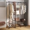 Large Free-Standing Closet Garment Rack Made of Sturdy Iron with Spacious Storage Space, 8 Shelves, Clothes Hanging Rods, Heavy Duty Clothes Organizer for Bedroom, Entryway