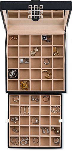 Glenor Co Classic 50 Slot Jewelry Box Earrings Organizer