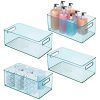 mDesign Deep Plastic Storage Bin Basket Tote with Handles for Organizing