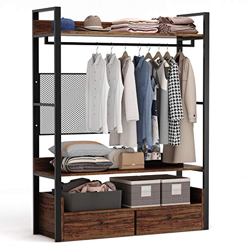 Tribesigns Free-Standing Closet Organizer,Heavy Duty Clothes Rack