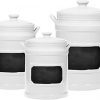 Set of 3 Quality Porcelain Airtight Canister Set - Bathroom or Kitchen Containers