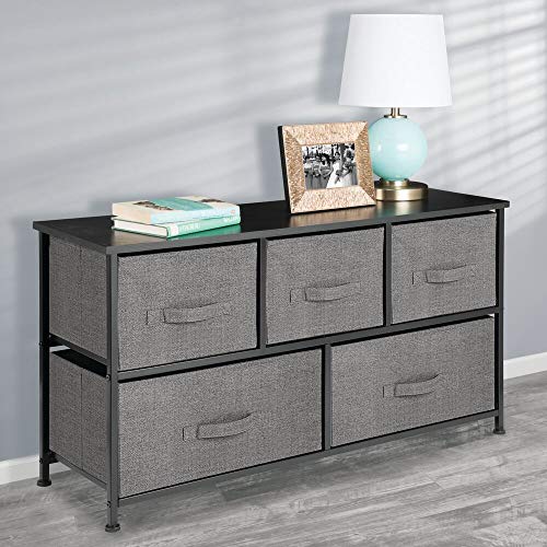 mDesign Extra Wide Dresser Storage Tower - Sturdy Steel Frame