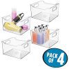 mDesign Deep Plastic Bathroom Vanity Storage Bin with Handles