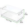 mDesign Deep Plastic Storage Bin Tote with Handles for Organizing Cosmetics