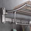 ELLO&ALLO Towel Racks for Bathroom Shelf with Foldable Towel Bar