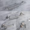 Hoooh 4-Piece Bathroom Accessories Set Brushed Stainless Steel Wall Mount