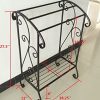 Kings Brand Coffee Brown Metal Free Standing Towel Rack Stand with Shelf - Stylish Bathroom Storage