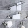 Hoooh 4-Piece Bathroom Accessories Set Brushed Stainless Steel Wall Mount