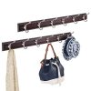 mDesign Wall Mount 12 Hook Steel Storage Organizer Rack for Coats