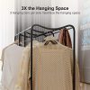 Large Free-Standing Closet Garment Rack Made of Sturdy Iron with Spacious Storage Space, 8 Shelves, Clothes Hanging Rods, Heavy Duty Clothes Organizer for Bedroom, Entryway