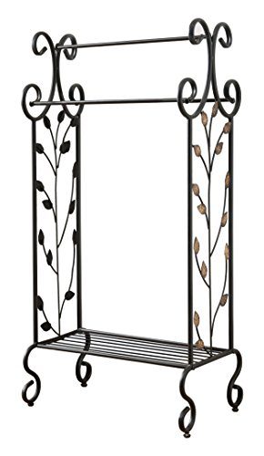 Kings Brand Furniture Black Metal with Gold Leaf Free Towel