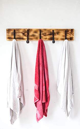 Vintage Rustic Coat Rack -Authentic Pine Wood Hanger Rack For Towels