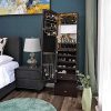 SONGMICS 39.4'' LED Light Strip Jewelry Cabinet Armoire