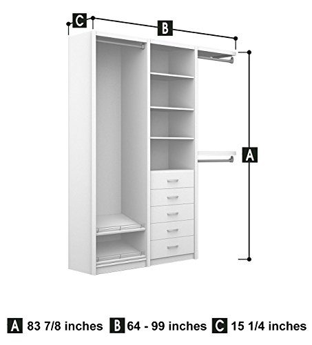 ClosetMaid SpaceCreations 64" - 99" Wood Closet Organizer Kit