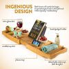 Bambusi Premium Bamboo Bathtub Tray - Natural Wood Luxury