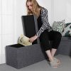 SONGMICS 43 Inches Fabric Storage Ottoman Bench with Lift Top